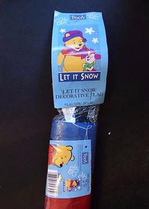Disney Pooh and Piglet Decorative Outside Garden Flag ~ LET IT SNOW ~ 28x44 NIP  - Picture 1 of 3
