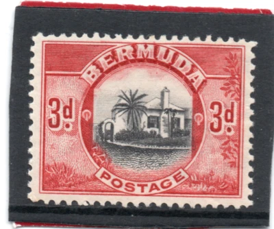 Bermuda GV 1936 3d black & scarlet sg 103 LH.Mint - Image 1 of 2