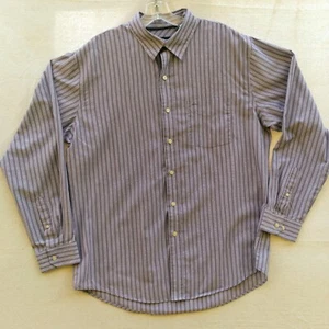 Van Heusen Mens Sz 16 16.5 Purple Striped Button Shirt Long Sleeve Classic Fit  - Picture 1 of 12
