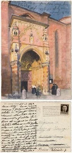 ASTI - CATTEDRALE - IL PORTALE - ILLUSTRATORE - ALDO RAIMONDI - VIAGG.1940 -1050 - Picture 1 of 1