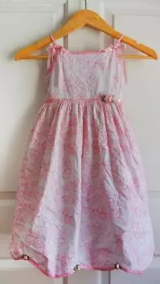 BISCOTTI COLLEZIONI dress sz 5 pink white embroidered tulle lined VGUC - Image 1 of 2