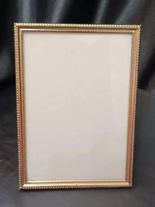 Vintage Ornate Gold Metal Photo Frame  5" X 7" Red Back Easel  - Picture 1 of 13