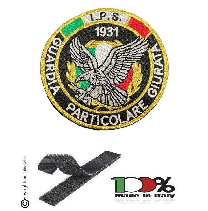 Patch Ricamata con strip Guardia Particolare Giurata G.P.G. I.P.S. Aquila 1931