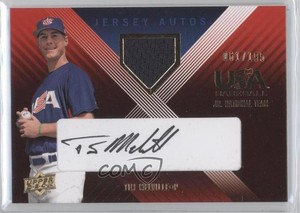 2008 USA Baseball National Teams Jersey Autos Black Ink /195 Tim Melville Auto