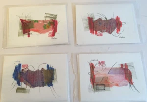 Artist Set 4 Blank Notecards Envelopes Irene Nicolaou Dallas Artist Signed - Picture 1 of 5