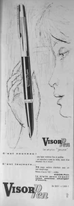 PUBLICITÉ DE PRESSE 1959 VISOR PEN LE STYLO JEUNE VOUS POUVEZ CHANGER L'ENCRE - Imagen 1 de 1