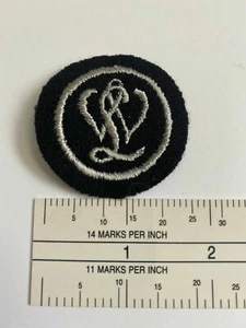 Vintage W L Initials Embroidered Patch Black Gray A2 - Foto 1 di 2
