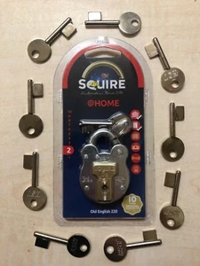 SQUIRE 220 PADLOCK C/W 5 KEYS, 38mm WIDE, FOUR LEVERS, FORGED STEEL SHACKLE. - Picture 1 of 1