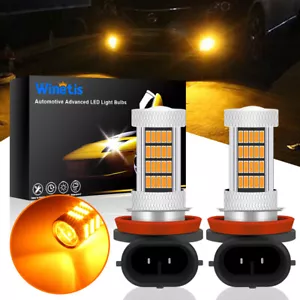 Winetis Lamp H11 H8 H9 Amber Yellow LED Fog Light DRL Bulbs Super Bright 2800LM - Picture 1 of 8