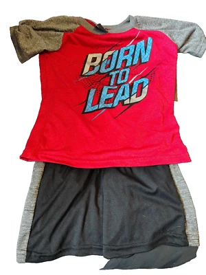 Conjunto Infantil Rojo Nacido Para Plomo Camiseta con Gris Pantalones Deportivos Talla Pequeña 6/7 Foto 1 de 4