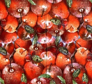 Serviettes en papier pommes givrées fruits. Paper napkins frosted apples fruits - Picture 1 of 1
