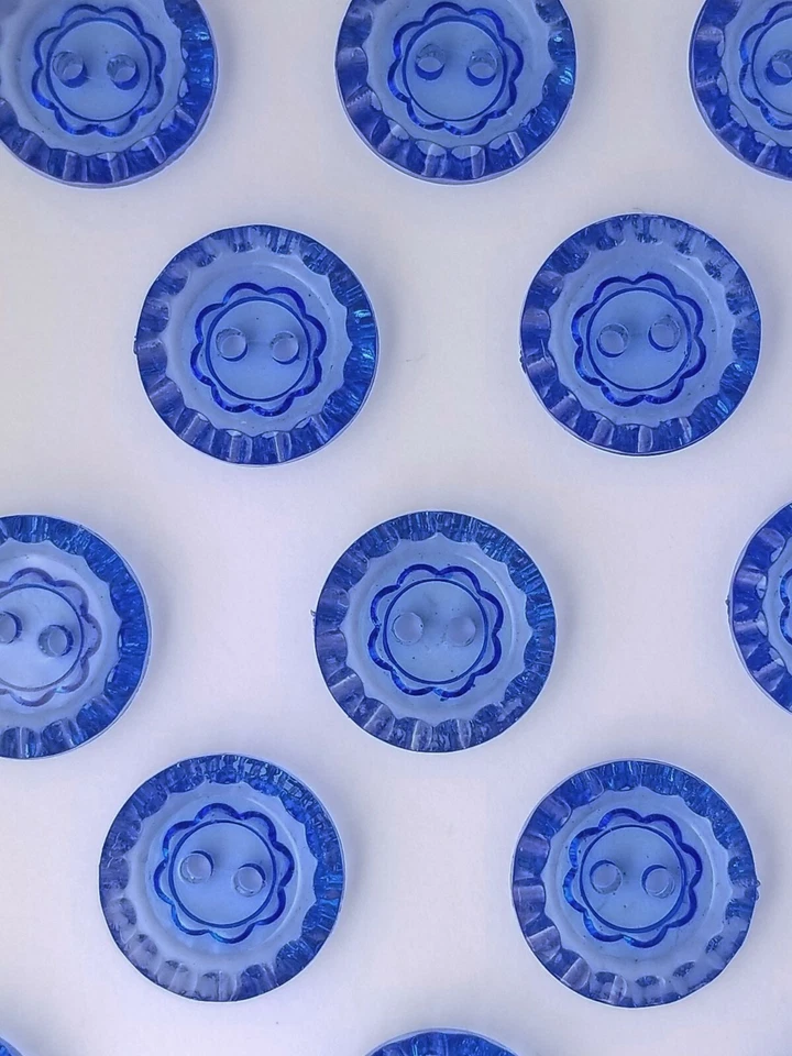 SIZE 24L - 5/8", CRYSTAL BUTTON, ROYAL BLUE, 1 DOZEN, SHINY FINISH - Image 1 of 1