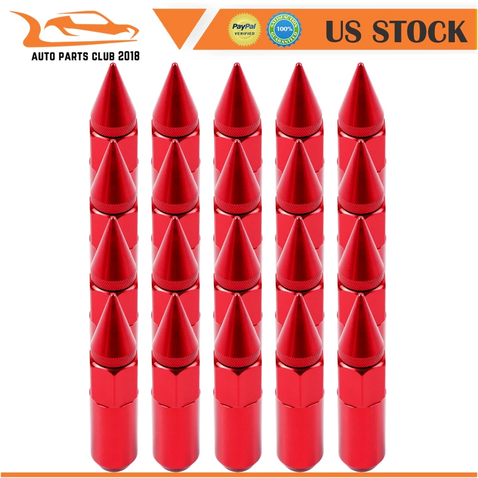 20 Red 12x1.5 Lug Nuts For Honda Civic Acura TSX TL Hyundai Elantra Ford Focus Foto 1 de 4
