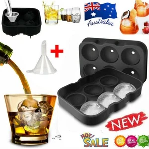 Large Ice Cube Tray Ball Maker Big Silicone Mold Sphere Whiskey Round Mould DIOD - Picture 1 of 18