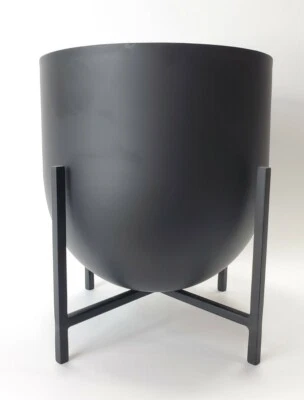 H&M Raised Matte Black Metal Planter  For House Home Decorative  - Image 1 of 4