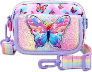 Girls Purse for Kids Age 3-12 - Butterfly Purse for Little Girl Gifts Crossbo... - Picture 1 of 2
