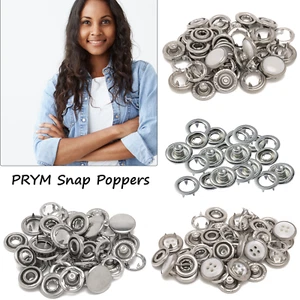 PRYM Snap Poppers Fasteners Prong Ring Press Stud Stainless Steel No-Sew Buttons - Picture 1 of 12