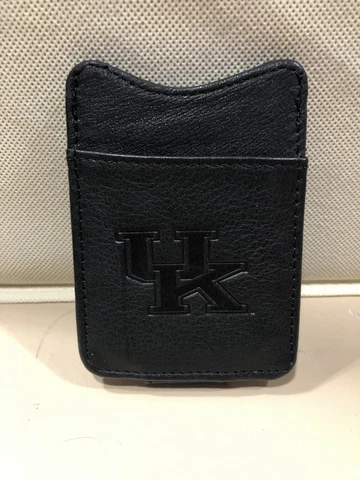University of Kentucky UK Wildcats Black Leather Money Clip/Wallet Cover
