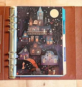 Haunted House Village Cover Set for use w Erin Condren A5 Ring Agenda Binder~ - Picture 1 of 4
