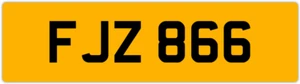 FJZ 866 F 3X3 DATELESS PRIVATE NUMBER PLATE FIN FIONA FRED FAS FAZ FRAN FERN FAY - Picture 1 of 1