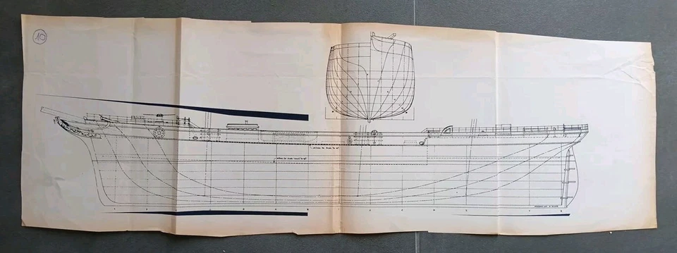 Bauplan Spantenriß Nr.10 Segelschiff 3Master Gebraucht - Bild 1 von 1