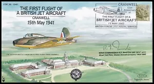 Cubierta de primer vuelo Wg.Cdr DICKIE MARTIN DFC* COF36 British Jet Aircraft - Imagen 1 de 3