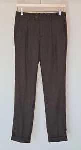 Brown Wool Mix Trouser Slacks XS / US 0 Slouchy Straight Leg MADEWELL - Picture 1 of 8