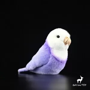 14cm Simulation Purple Peony Parrot Lovebirds Plush Animal Doll Christmas Gift - Picture 1 of 8