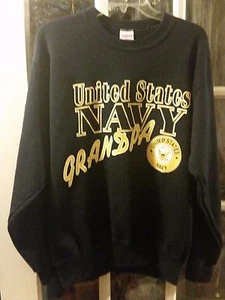 VINTAGE United States Navy Grandpa Sweatshirt w/ Official Seal Emblem Adult M - Picture 1 of 4