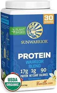 Sunwarrior Warrior Protein Powder 1.65 lbs Organic Vegan w/ BCAAs Vanilla Flavor - Picture 1 of 12