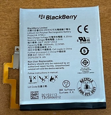 Batería Blackberry Passport Q30 3400mAh - BAT-58107-003 Nueva Original Foto 1 de 3