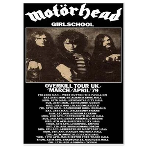 Motorhead Overkill Tour UK 1979 Classic Semi-Glossy Paper Poster - Picture 1 of 5