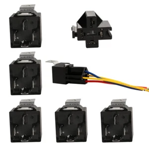 5 Pack DC 12V 30/40 Amp Car SPDT Automotive Relay 4 Pin With Harness Socket Set - Picture 1 of 6