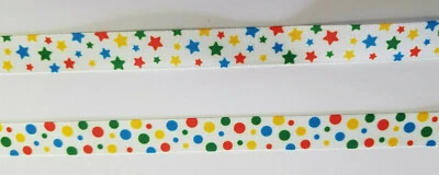 Spots / Stars Ribbon 16mm Gift Wrap Baby Habicraft / Berisfords -  in  2 metres - Image 1 of 3