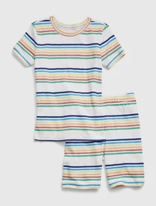 Gap Boys Size 6 100% Organic Cotton Rainbow Stripe PJ Set - Picture 1 of 2