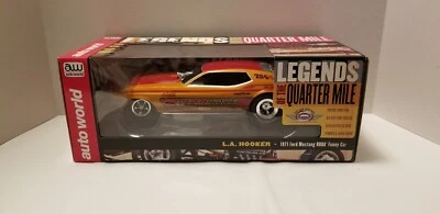 L.A.HOOKER '71 Mustang "Legends Of The 1/4 Mile" New In Box 1/18 By Auto World  - Image 1 of 4
