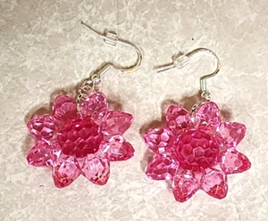 PENDIENTE PASCUA PRIMAVERA 925 FLOR ROSA NORA'S EE. UU. Artesanal - Imagen 1 de 4