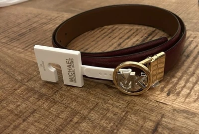 Michael Kors Women's Reversible Belt Burgundy & Brown NWT Size XL - Image 1 of 4