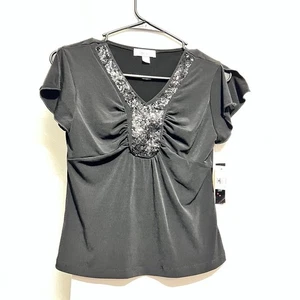 Top Amy Byer Vintage Y2K V-Ausschnitt mit Pailletten - Bild 1 von 10