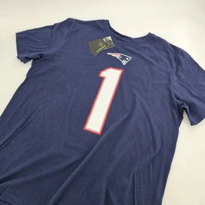 The Nike Tee NFL New England Patriots Womens LARGE L Navy Top #1 Cam Newton NEW - Picture 1 of 11