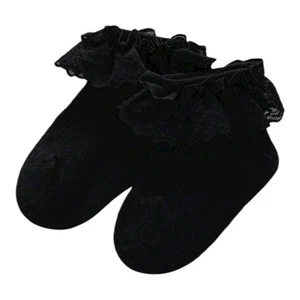 Black Lace Ruffle Socks Baby Toddler Girls  1-2 Years - Picture 1 of 1