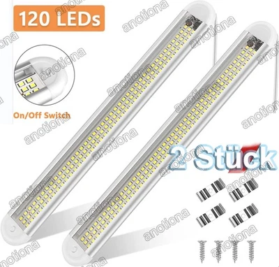 2x 12V led lights campervan caravan ceiling interior strip bar van boat lighting - Image 1 of 4