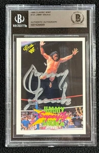 Jimmy Superfly Snuka Signed 1990 Classic WWF Card #131 WWE Beckett Certified - Picture 1 of 2