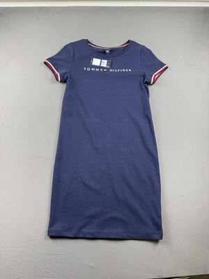 Tommy Hilfiger Niñas Azul Marino Logo Camiseta Vestido XL (16) Tiene Mancha Foto 1 de 4