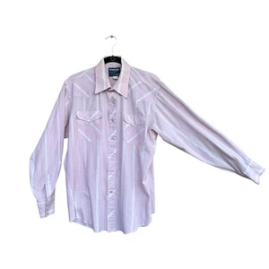 Vintage Wrangler Cowboy Cut Pearl Snap X-Long Tails Shirt 16,5 x 35 Made in USA - Bild 1 von 10