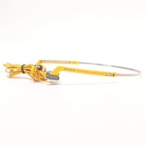 Vintage Sony Sports Vertical In-Ear Headphones (MDR-W10) Yellow Tested & Works - Picture 1 of 8