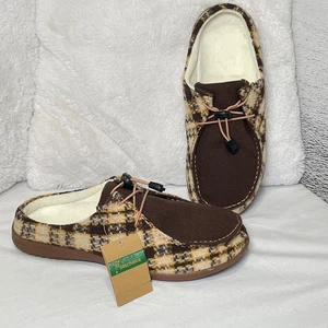 Elite Choice Karo Wildleder Mokassin Hausschuhe Pantoletten Clogs 11 verstellbar kuschelig bequem - Bild 1 von 8