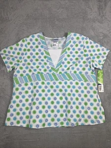 Landau Geometric V Neck Scrub Geometric Size XXL New - Picture 1 of 7