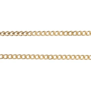 9ct 375 Yellow Gold Curb Link Necklace Pendant Jewellery Chain - 22inch - 0.8mm - Picture 1 of 20