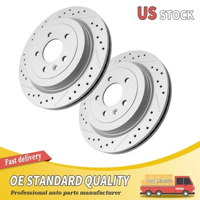 Rotores de freno traseros perforados para Cadillac Ats 2013 2014 2015 2016 2017 2018 2019 Foto 1 de 4